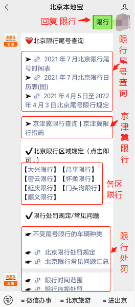 2021北京限行尾号轮换周期及限行时间范围规定