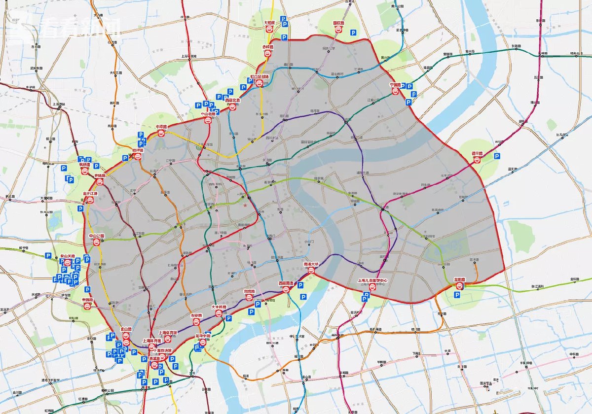 上海外牌限行区域图2021最新